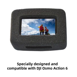 Windslayer Cover for DJI Osmo Action 6, Windscreen Wind Muff Foam Housing Frame Case, Sponge Muffler Windproof Video Noise Reduction Accessory for Osmo Action 6