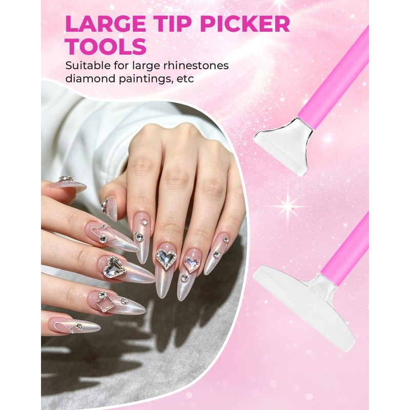 108Pcs Rhinestone Picker Tool Kit: 40Pcs Dual-Ended Handle, Bedazzling Tools