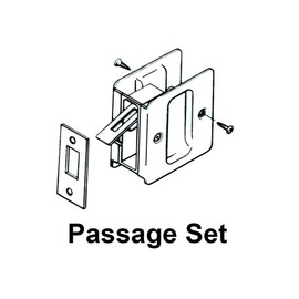 QCAA Solid Brass Sliding Pocket Passage Door Pull, Matte Black, Made in Taiwan, 1 Pack