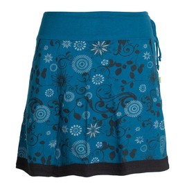 Vishes Women's Floral Skirt, Alternative Clothing, Layered Look, with Mandala and Ethnic Print - turquoise Floral, size: 38