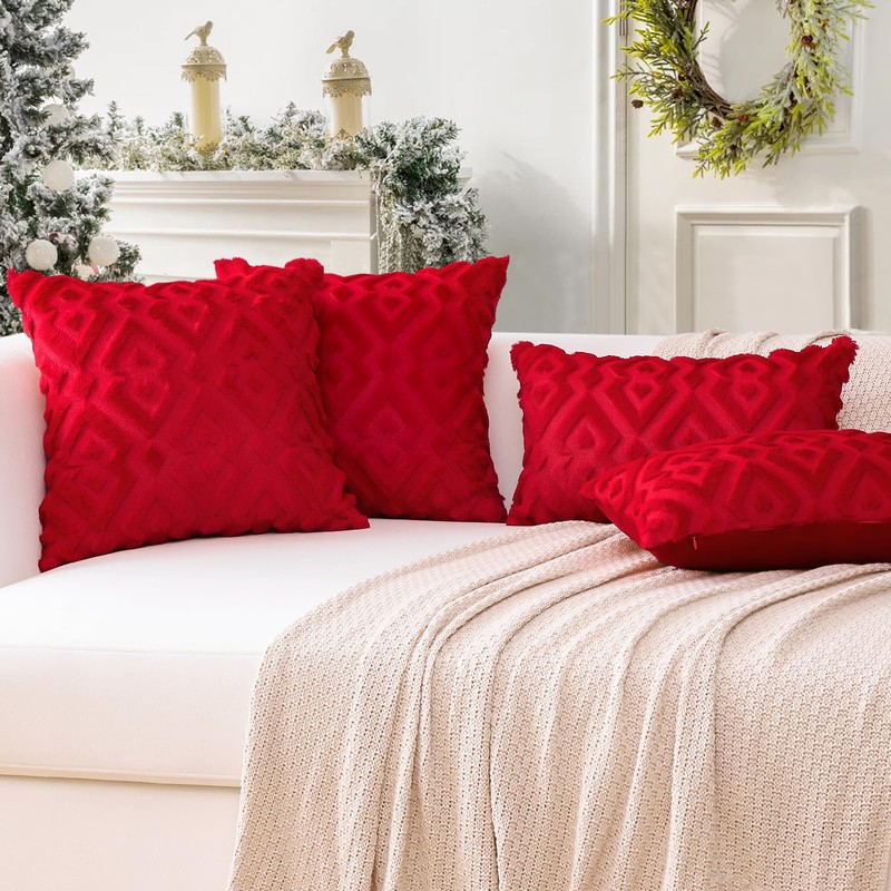 Artscope Pack of 2 Soft Plush Short Wool Velvet Decorative