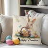 QIONG MENG Easter Pillow Covers 18x18 Inch Bunny Eggs Butterfly