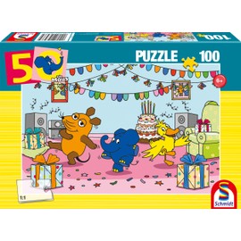 Schmidt Spiele 56537 The Mouse, Elefantastic, Party, 100 Pieces, Children's Puzzle, Multi-Coloured