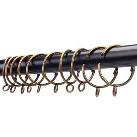 Openable Curtain Rings with Eyelets,1inch Heavy Duty Rustproof Metal Drapery Rings,Shower Curtain Rings 24pcs Bronze Zocang