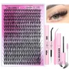 DIY Eyelash Extension Kit 320Pcs Lash Cluster D Curly 9-16Mm
