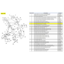 Replacement Parts for Models 795 - Drive Duet Rollator/Transport Chair (Right Elbow Rest Assm. 2M ser #'s)