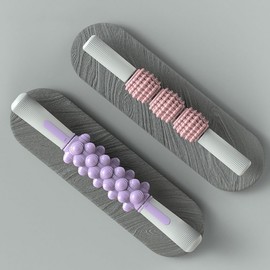 Versatile Fascia Release Muscle Massage Stick & Roller Set (2 Types) for Calves and Feet M11 Gray 2ea