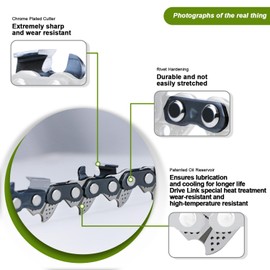 V-MODEST 3-Pack 6 Inch Chainsaw Chains Replacement 1/4" Pitch 37 Drive Links .043" Gauge Low Kickback Chain Blade, Superior Lubrication for 6" Mini Cordless Electric Chain Saw