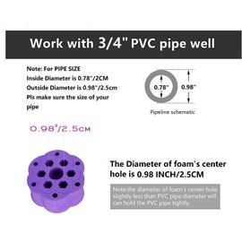 RF REENFAYA Cup Turner Foam, Tumbler Turner Foams Set for 3/4 Inch PVC Pipe, Tumbler Spinner Foams Fit 40 oz 30 oz 20 oz 10 oz All Tumblers Crafting (PURPLE)