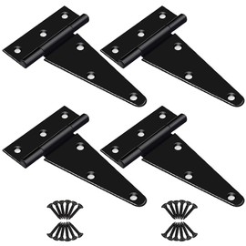 6 inch T Strap Hinges, Heavy Duty T-Strap Shed Door Hinges Gate Hinges, Tee Hinge for Wooden Fences,Yard Door,Barn Door Gates, Wrought Rustproof 4PCS