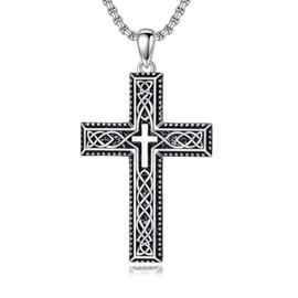 PDTJMTG Kreuz Kette Herren aus Sterlingsilber Unendlichkeit Keltischer Knoten Kreuz