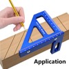 Woodworking Square Protractor 45/90° Miter Triangle Ruler 3D Multi Angle