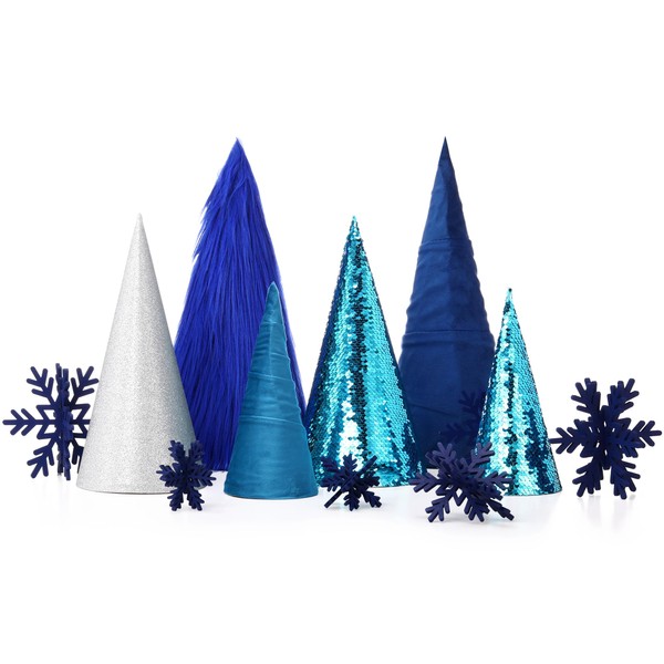 Knitgrip 12 Pcs Cone Christmas Trees Snowflake Set, Christmas Table