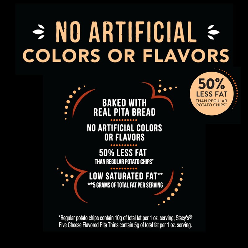 Stacy’s Pita Thins, Five Cheese, No Artificial Colors or Flavors,