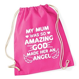 Hippowarehouse My mum was so amazing God made her an angel Drawstring Cotton School Gym Bag 37cm x 46cm, 12 litres