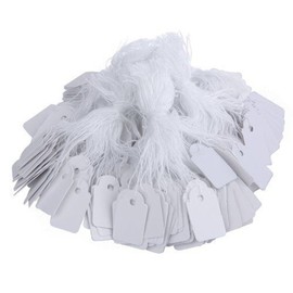 500pcs Strung Labels Tags Marking Tags White Strung Tags for Jewelry Display Price Ticket Gift Luggage Tag with with String (Blank)