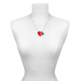 Delight Jewelry Acrylic Large Red Heart Script Class of 2025 Dome Charm Necklace, 18"