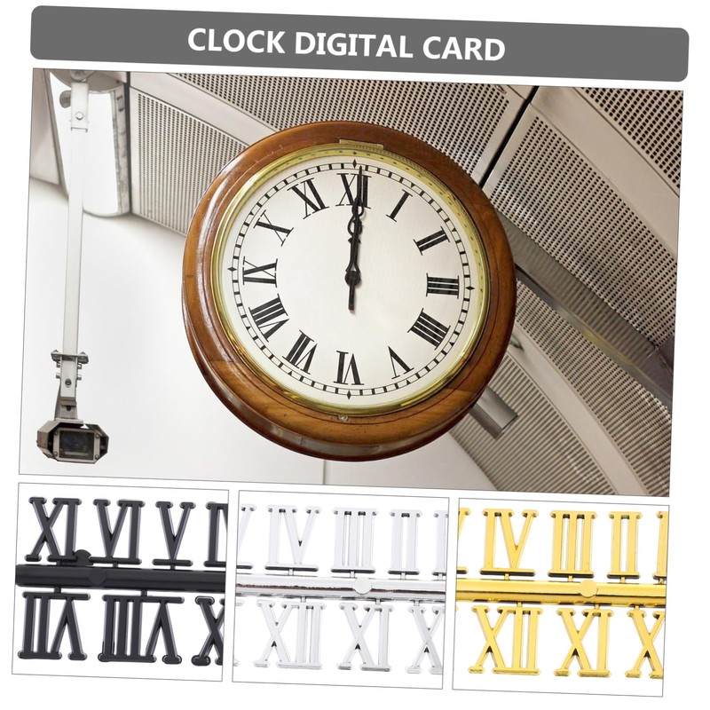 Gadpiparty 15 Sets DIY Clock Replacement Numerals Roman and Arabic
