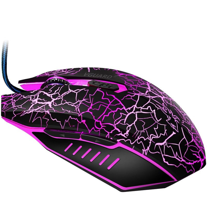 VGUARD Gaming Mouse, Comfortable Wired USB Optical RGB Ergonomic Mice
