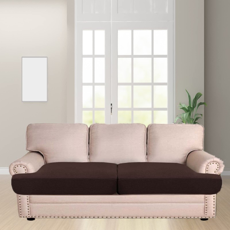 GAMUKAI 2PC Stretch T Cushion Sofa Slipcovers Individually Sofa Cushion