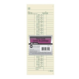 TOPS Time Cards, Bilingual Punch Tracking, 3.5x9 Inches, 100-Pack