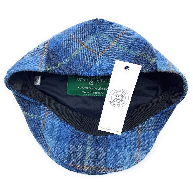 Mens Harris Tweed Flat Cap Comfort Fit Quilted Lining Made