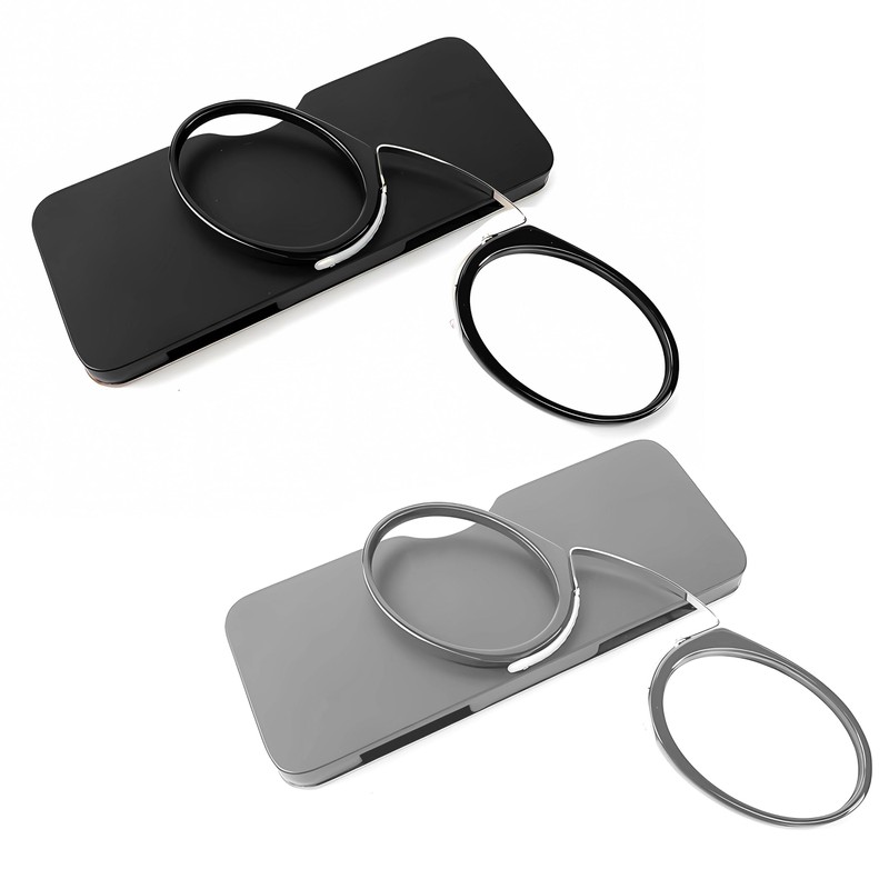 DBEFTLI Armless Thin Reading Glasses - Clip on Nose Readers