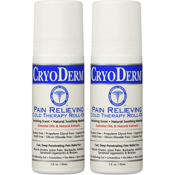Cryoderm Pain Relieving Roll-on, 3oz. - 2 Count