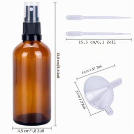 Sewokon 2 x 100 ml Spray Bottle, Small, Brown Glass Spray Bottle, Small Glass Atomiser, Bottles Portable Empty Spray Bottles for Filling, Spray Bottle, Cosmetics Spray Bottle, Travel Bottles Set
