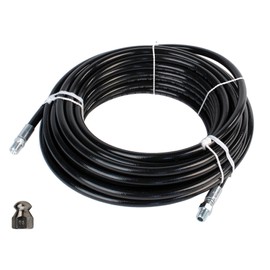 Schieffer 1/4in. x 50ft. 4400 PSI Thermoplastic Sewer Jetter Hose & 6.5 Orifice Button Nose Nozzle