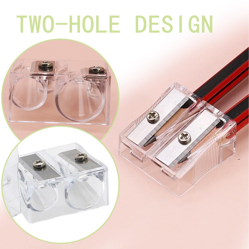 JCUGSBS Double Hole Pencil Sharpener, 4 Pieces Magnesium Pencil Sharpener,