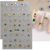 6 Sheets Gold Star Sun Nails Stickers Decals Eye Design