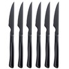 Seeshine Black Steak Knife Set, 6 Piece Stainless Steel Kitchen