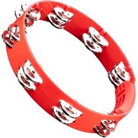 Meinl Percussion Headliner Tour Tambourine - 2-Row Tambourine - Diameter 10 Inches - ABS Plastic / Steel, Red/Silver (HTT10BK)
