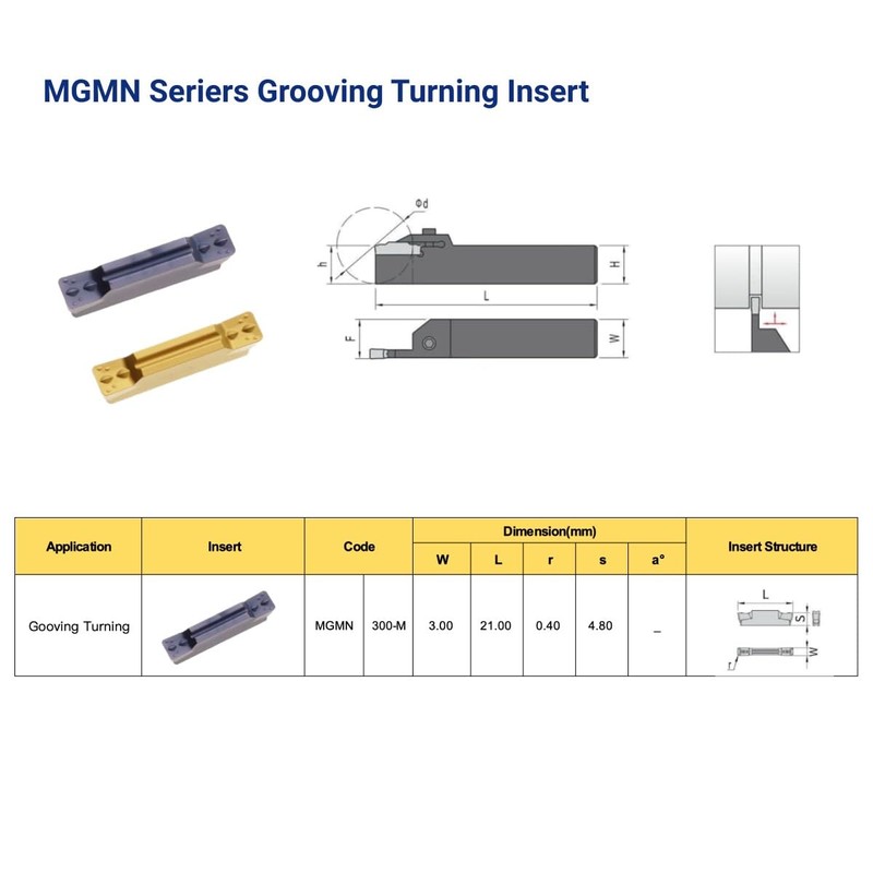 Carbide Grooving Inserts MGMN300-M for MGEHR/L MGIVR/L Tool Holder |