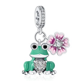 Simphman Animals 925 Sterling Silver Charms Dangles for Bracelets and Necklaces Jewellery Gift for Women Family and Friends, Cubic Zirconia