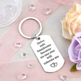 Boyfriend Christmas Gifts, Husband Christmas Gifts, Stocking Fillers for Boyfriend, Valentines Gifts for Him, Gifts for Boyfriends, Drive Safe Keyring Boyfriend, Boyfriend Anniversary Birthday Gifts