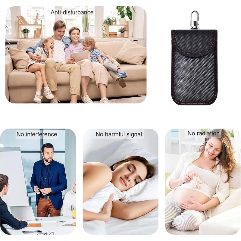 2 Pcs Faraday Case Vertical, Car Key Fob Protector, RFID