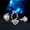 Birth Flower Ring For Women, Sterling S925 Silver April Birthstone