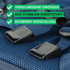 4 Pcs Black Plastic Clamp Buckles for 15mm Wide Webbing Strap Buckle Replacement Clamp Lock Buckle Repair Backpack Belt Buckle Strap Passage Clamps