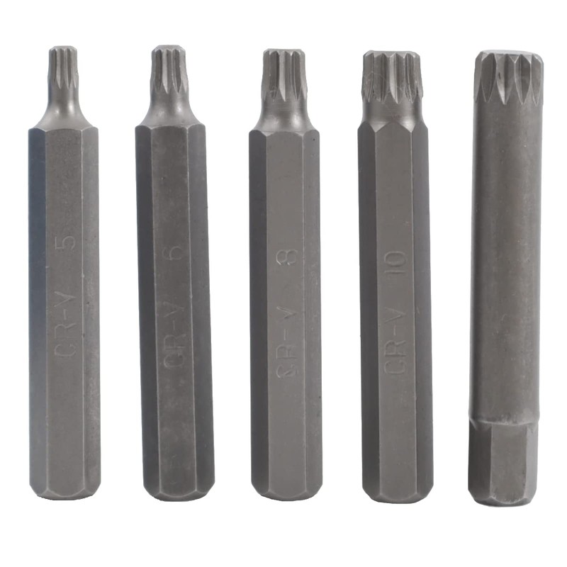 Spline Socket Bit Set 11 Piece 1/2 Drive Standard and