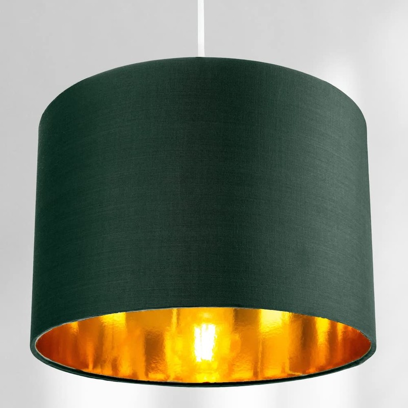Contemporary and Chic Forest Green Cotton 10" Table or Pendant