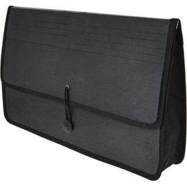 Lion Ex pand-N-File Poly Ex panding Wallet, Legal (9-1/2 x 15 Inches), 2-1/2 Inches gusset, Black, 1 Wallet (48150-BK)