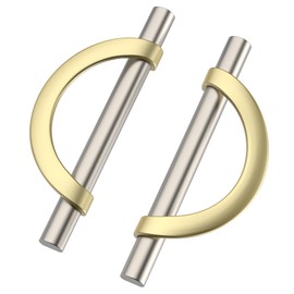 9BUILD 6 Pack 96mm Gold Brushed Satin Nickel Cabinet Pulls - Kitchen Cabinet Handles and Drawer Handle - Zinc Alloy - UK0047