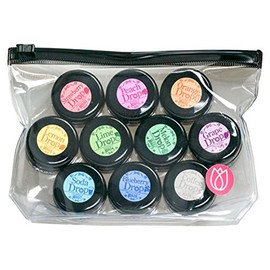 Pregel Gel Nails Super Color EX Drop Series 10 Color Set, UV/LED Compatible, 0.1 oz (3 g) x 10 Colors