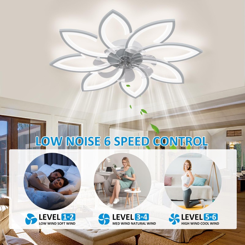 SPEVCH 35" Ceiling Fans With Lights and Remote, Modern Ceiling