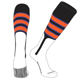 PEAR SOX OTC Baseball Softball Stirrup Socks (C, 9in) Black, Royal, Orange (M)