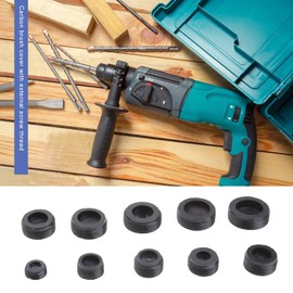 Create idea Pack of 50 Carbon Brushes Holder Caps Cover Bolt Thread Holder Caps Male Thread Screw Plastic Black