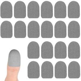 VitalBloom 20pcs Silver Fiber Finger Sack, Game Touch Screen Sticker Anti Sweat Hands Increased Operation Sweatproof Finger Cover Ultra Sensitive Flexible Material