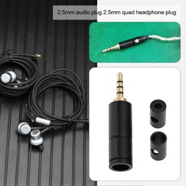 eMagTech 4Pcs 2.5mm Stereo Male Jack Plug Replacement Part 4 Pole Audio Plug Connector Repair Solder Adapter for Headphone DIY Audio Cable Connector